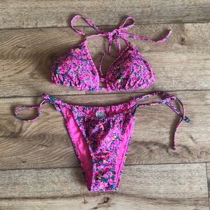 wild fable Hot Pink Floral Swimsuit